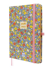 Finocam Minimal Agenda de Tapa Dura Internacional - 18 Meses - Semana Vista Horizontal - Formato M5 - 140x190mm - Papel Crema de 80g/m2 - Bolsillo Interior - Cierre con Goma - Multicolor