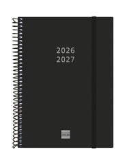 Finocam Espiral Agenda Internacional - 18 Meses - Semana Vista Horizontal - Formato E10 - 155x212mm - Tapas de Polipropileno - Papel de 80g/m2 - Esquinas Microperforadas - Color Negro