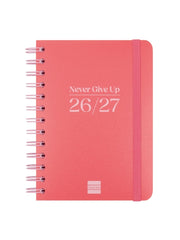 Finocam Cosmo Flex Agenda Escolar 26/27 - Semana Vista Horizontal - Formato 8Âº - 120x169mm - Tapas de Polipropileno - Papel de 80g/m2 - Espiral Metalica - Esquinas Microperforadas - Color Rojo