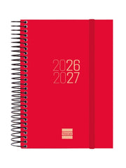 Finocam Espir Agenda Escolar 26/27 - 1 Dia por Pagina - Formato E8 - 120x171mm - Tapas de Polipropileno - Papel de 70g/m2 - Espiral Metalica - Esquinas Microperforadas - Color Rojo