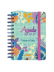 Finocam Talkual Agenda Escolar 26/27 - Semana Vista Horizontal - Formato 8Âº - 120x169mm - Tapa Dura - Papel de 100g/m2 - Espiral Metalica - Multicolor