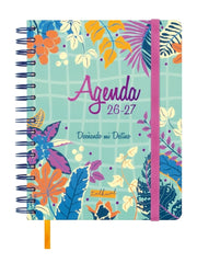 Finocam Talkual Agenda Escolar 26/27 - Semana Vista Horizontal - Formato 4Âº - 155x217mm - Tapa Dura - Papel de 100g/m2 - Espiral Metalica - Multicolor