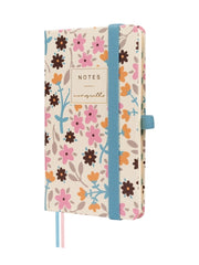 Finocam Moniquilla Cuaderno de Tapa Dura - 72 Hojas - 90x150mm - Papel Crema de 80g/m2 - Liso - Bolsillo Interior - Cierre con Goma - Hojas Microperforadas - Multicolor
