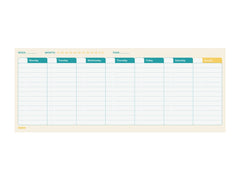 Finocam Bari Planificador sin Fechar - Internacional - Semana Vista Vertical - 290x116mm - Papel de 90g/m2 - 60 Hojas Encoladas - Multicolor