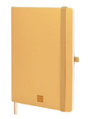 Finocam Nexo Cuaderno de Tapa Blanda - 72 Hojas - Formato A5 - 148x210mm - Papel Crema de 80g/m2 - Liso - Bolsillo Interior - Cierre con Goma - Hojas Microperforadas - Color Camel