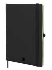 Finocam Nexo Cuaderno de Tapa Blanda - 72 Hojas - Formato B5 - 176x250mm - Papel Crema de 80g/m2 - Liso - Bolsillo Interior - Cierre con Goma - Hojas Microperforadas - Color Negro