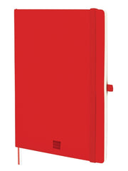 Finocam Nexo Cuaderno de Tapa Blanda - 72 Hojas - Formato B5 - 176x250mm - Papel Crema de 80g/m2 - Liso - Bolsillo Interior - Cierre con Goma - Hojas Microperforadas - Color Rojo