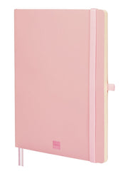 Finocam Nexo Cuaderno de Tapa Blanda - 72 Hojas - Formato B5 - 176x250mm - Papel Crema de 80g/m2 - Liso - Bolsillo Interior - Cierre con Goma - Hojas Microperforadas - Color Rosa