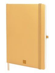 Finocam Nexo Cuaderno de Tapa Blanda - 72 Hojas - Formato B5 - 176x250mm - Papel Crema de 80g/m2 - Liso - Bolsillo Interior - Cierre con Goma - Hojas Microperforadas - Color Camel