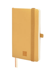 Finocam Nexo Cuaderno de Tapa Blanda - 72 Hojas - 90x150mm - Papel Crema de 80g/m2 - Bolsillo Interior - Cierre con Goma - Portaboligrafo - Hojas Microperforadas - Color Camel