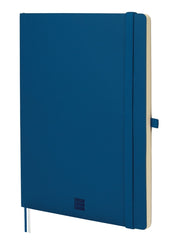 Finocam Nexo Cuaderno de Tapa Blanda - 72 Hojas - Formato B5 - 176x250mm - Papel Crema de 80g/m2 - Bolsillo Interior - Cierre con Goma - Portaboligrafo - Punteado - Color Azul Marino
