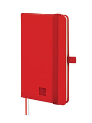Finocam Nexo Cuaderno de Tapa Dura - 72 Hojas - 90x150mm - Papel Crema de 80g/m2 - Liso - Bolsillo Interior - Cierre con Goma - Hojas Microperforadas - Color Rojo