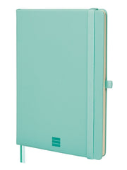 Finocam Nexo Cuaderno de Tapa Dura - 72 Hojas - Formato A5 - 148x210mm - Papel Crema de 80g/m2 - Liso - Bolsillo Interior - Cierre con Goma - Hojas Microperforadas - Color Turquesa