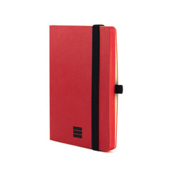 Finocam Modern Cuaderno de Tapa Ligera - 72 Hojas - 100x150mm - Papel Crema de 80g/m2 - Liso - Bolsillo Interior - Cierre con Goma - Hojas Microperforadas - Color Rojo