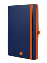 Finocam Modern Cuaderno de Tapa Ligera - 72 Hojas - Formato A5 - 148x210mm - Papel Crema de 80g/m2 - Liso - Bolsillo Interior - Cierre con Goma - Hojas Microperforadas - Color Azul