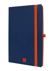 Finocam Modern Cuaderno de Tapa Ligera - 72 Hojas - Formato A5 - 148x210mm - Papel Crema de 80g/m2 - Bolsillo Interior - Cierre con Goma - Hojas Microperforadas - Color Azul