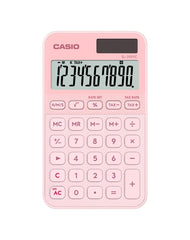 Casio SL-310YC Calculadora de Bolsillo con Pantalla LCD de 10 Digitos - Calculo de Impuestos - Alimentacion Solar y Pilas - Compacta y Ligera - Color Rosa Claro