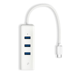 TP-Link UE330C Hub USB-C - RJ45 1Gbps - 3xUSB-A 3.0 - Conector USB-C - Plug and Play - Color Blanco