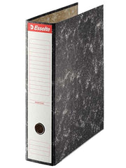 Esselte Archivador de Palanca Formato Folio - Lomo 75mm - Capacidad para 500 Hojas - Color Negro Jaspeado