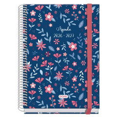 Dohe Prime Lovely Agenda Escolar 26/27 - Formato A5 - Semana Vista - Papel Offset Ahuesado 70g - Cubierta de Carton Plastificado - Espiral - Goma - 15x21x2cm - Multicolor