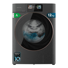 Cecotec Bolero DressCode 12950 Autodose Direct Drive 3D Steel Lavadora de Carga Frontal de 12kg - 1400rpm - Autodosificacion - 13 Programas - Pantalla Tactil - 60x57.7x84.7cm - Color Gris y Negro