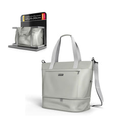 Numada Weekender W40 Bolsa de Viaje Expandible - Capacidad hasta 35L - Poliester Impermeable - Zapatero - Bolsillo para Portatil hasta 15" - Cinta Trasera - Bandolera Ajustable - Asas - Color Gris