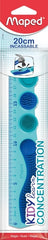 Maped Kidy Lern Concentration Regla 20cm - DiseÃ±ada para Ayudar a la Concentracion - Zonas Tactiles Extraibles - Color Azul