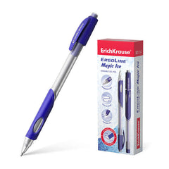 Erichkrause Boligrafo de Gel Borrable Ergoline Magic Ice - Punta de 0,5mm - Tinta de Gel de Secado Rapido - Cuerpo Semitransparente - Color Azul