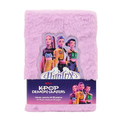 Safta K-Pop Demon Hunters Energy Bloc de Notas - Formato A5 - Tapas de Peluche - 80 Paginas - 21x14.8cm - Color Lavanda