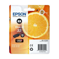 Epson T3341 (33) Black Photo Original Ink Cartridge - C13T33414012