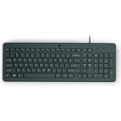 HP 150 Teclado USB - Patas Ajustables - Indicadores LED (Num/Caps) - Fabricado con Plastico Reciclado - Color Negro
