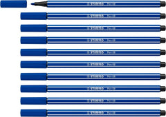 Stabilo Pen 68 Marqueur Pointe Fibre - Trait d'environ 1mm - Encre à l'Eau - Couleur Bleu Marine