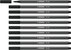 Stabilo Pen 68 Marqueur Pointe Fibre - Trait d'environ 1mm - Encre à l'Eau - Couleur Noir