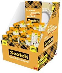 Scotch 508 Cinta Adhesiva 19mm x 33m - Facil de Cortar - Transparente