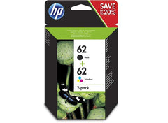 HP 62 Noir + Couleur Pack de 2 Cartouches d'encre Originales - N9J71AE