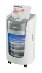 Leitz IQ OptiMax Home Office 225 Destructora de Papel Manual DIN P5 - Destruye hasta 6 Hojas - Tiempo de Funcionamiento Continuo 20m - Papelera de 15L con Tecnologia de Giro - Color Blanco/Gris