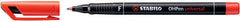 Stabilo OHPen Rotulador Permanente - Punta Fina - Trazo de 0.7mm - Agarre Antideslizante - Tapon Ventilado - Color Rojo