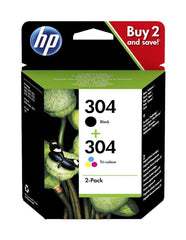 HP 304 Noir + Couleur Pack de 2 Cartouches d'encre Originales - 3JB05AE