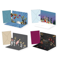 Bismark Tarjeta Pop Up de Felicitacion de Año Nuevo con Sobre - Decorada con Foil y Relieves Pop Up