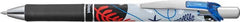 Pentel Energel Boligrafo de Tinta Gel Retractil 0.7mm - Trazo 0.35mm - Recargable - Grip de Agarre - Tinta Color Azul - Diseños Florales Japoneses