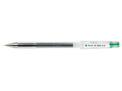 Pilot Boligrafo de Gel G-Tec C4 - Extra Fino - Recargable - Punta de Bola 0.4mm - Trazo 0.2mm - Color Verde