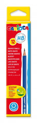 Carioca Lapiz de Grafito HB - Facil de Borrar y Sacar Punta - Cuerpo Triangular Agradable al Tacto - Mina Resistente a las Caidas