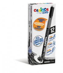 Carioca Oops Boligrafo Borrable - Tinta Termo Sensible - Empuñadura Ergonomica Triangular - Punta de Ø 0.7mm - Doble Goma - Color Negro