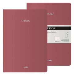 Dohe Officer Cuaderno Notebook A4 40 Hojas Lisas - Papel Ahuesado 90 g/m2 - Tapa en Cartulina 300g/m2 - Color Burdeos