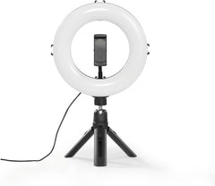 Hama SpotLight Smart 80 II Aro de Luz LED para Smartphones - Diametro 21cm - Temperatura de Color Ajustable