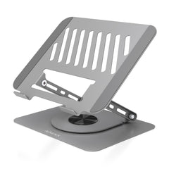 Aisens Soporte Sobremesa XL para Portatil / Tablet - Giratorio y Ajustable - Rotacion 360° - Plegable y Compacto - Antideslizante - Compatible 10-17" - Color Gris