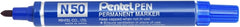 Pentel Pen N50 Rotulador Permanente - Punta de 4.3mm - Resistente a Agua y Luz - Color Azul