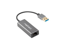 Natec Cricket Adaptador de Red Ethernet USB 3.0 a RJ45 1GB - Transferencia de Datos Rapida y Fiable - Color Gris