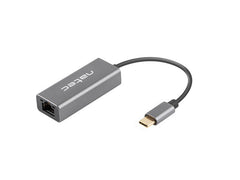 Natec Cricket Adaptador de Red Ethernet USB-C 3.1 a RJ45 1GB - Transferencia de Datos Rapida y Fiable - Color Gris