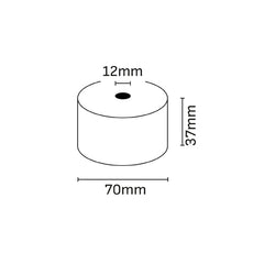 Oqonos Rollo de Papel Termico 37x70x12mm, Libre de BPA, FSC